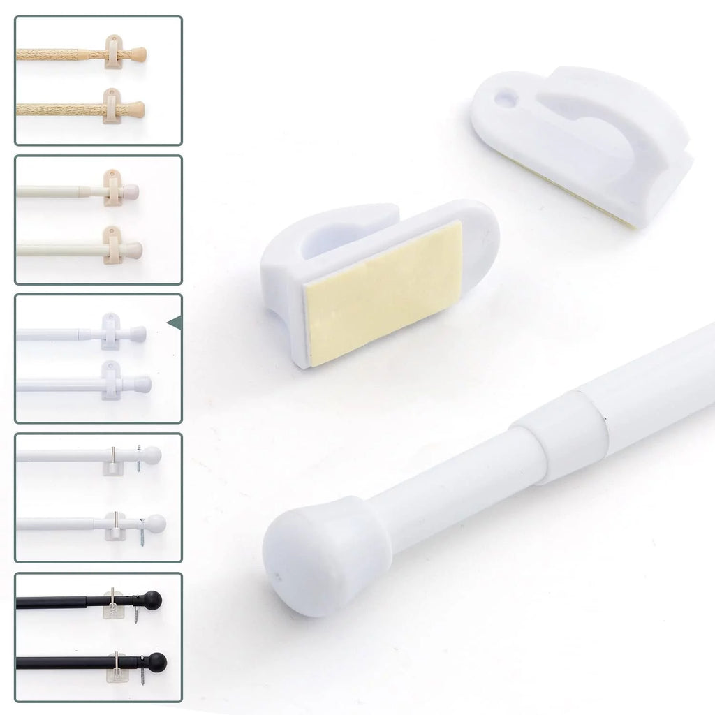 White 26" - 48" Adjustable Door Curtain Rods N525641