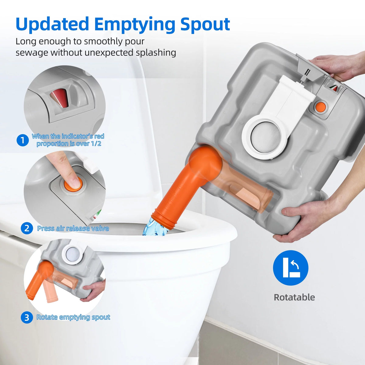 5.3 Gallon Portable Toilet and 17L Camping Sink G554