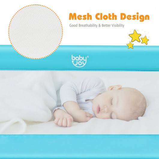 Blue Breathable Baby Swing Bed Rail Guard W55554