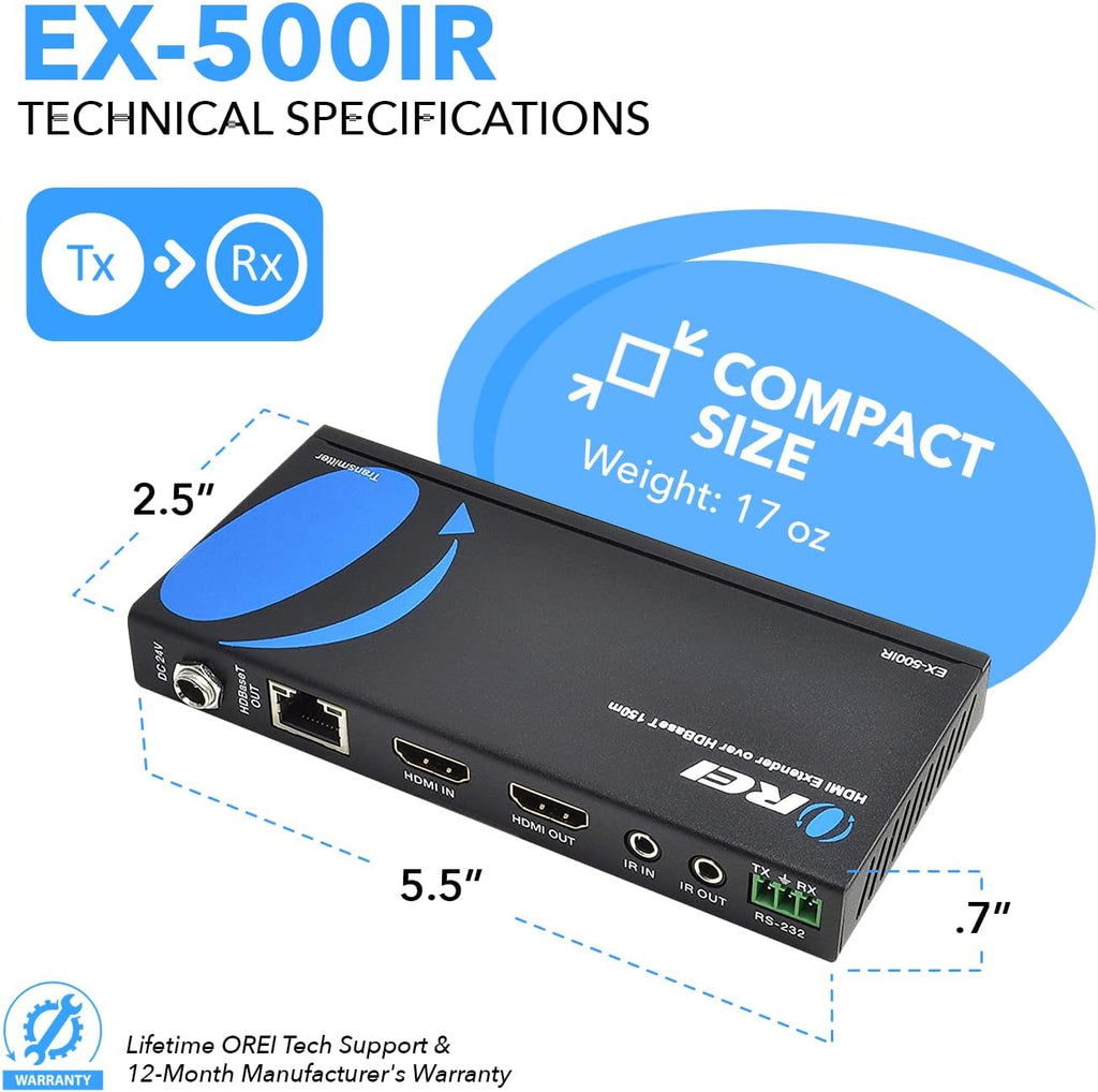HDMI Extender over Cat5e/6 Ethernet LAN cable Up to 500 Feet I48773