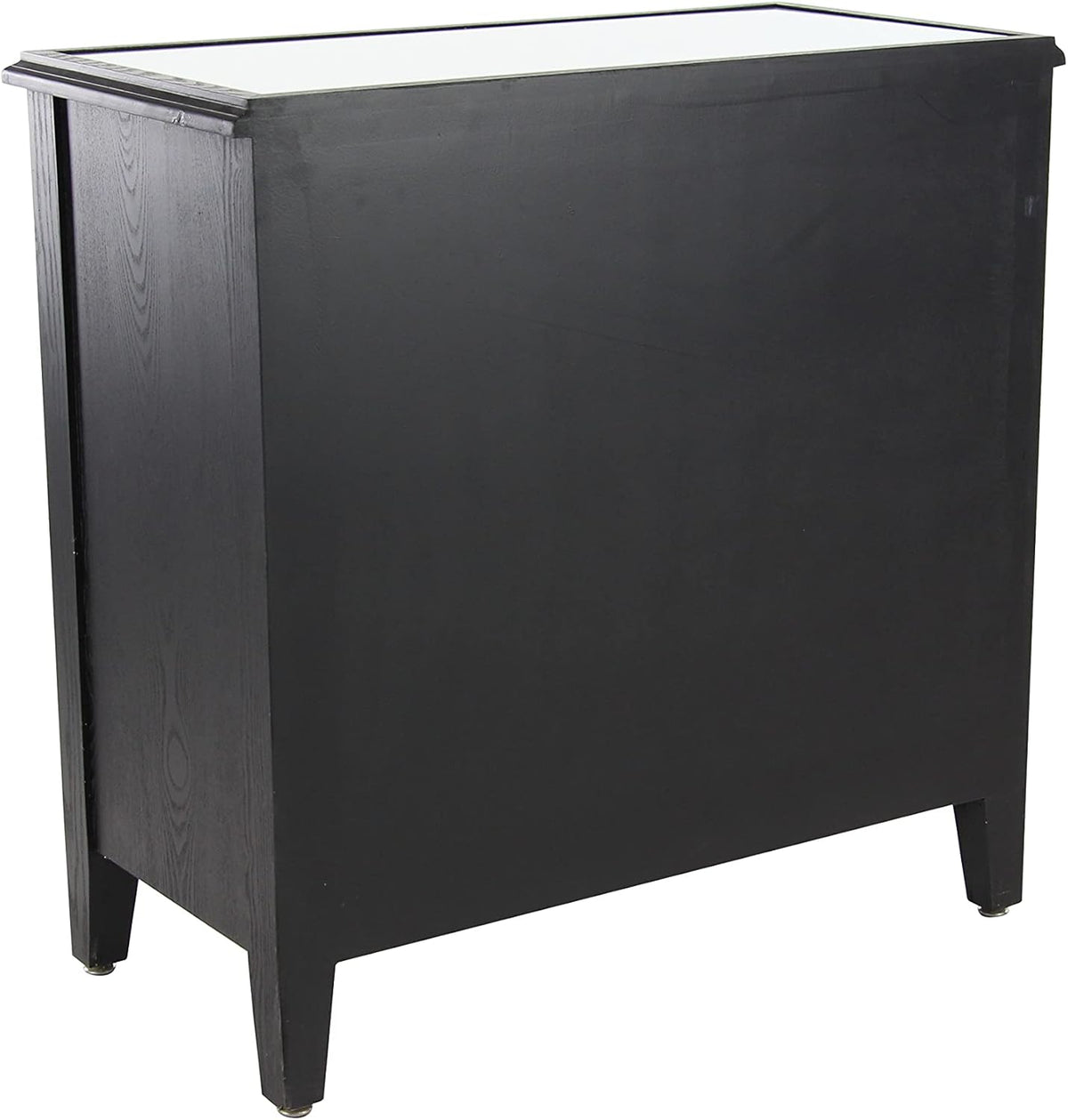 Black White 3 Drawer Wood and Metal Cabinet D91605