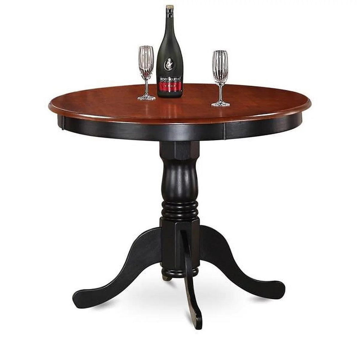 Black & Cherry Round Antique Table - 36 in. L7941