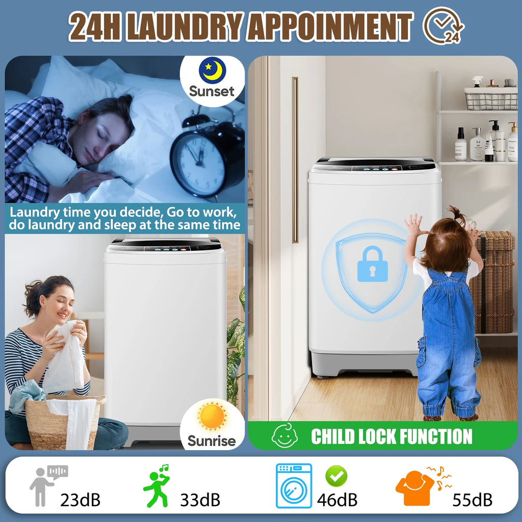 17.8 lbs Fully Automatic Compact Washer and Dryer Combo with Glass Top Z62202
