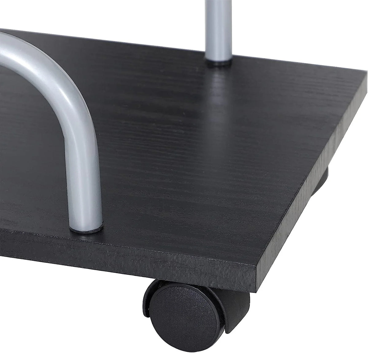 69" L-Shaped Tempered Glass Computer Desk with Monitor Stand Black A8107