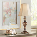 Traditional Accent Table Lamp 21" High Warm Bronze Natural Tone Bell Shade X870311