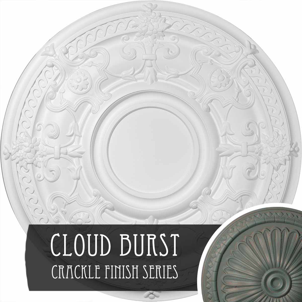 Dauphine Ceiling Medallion, Hand-Painted Cloud Burst Crackle D826