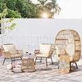 Beige Wicker Outdoor Sectional Sofa U936370