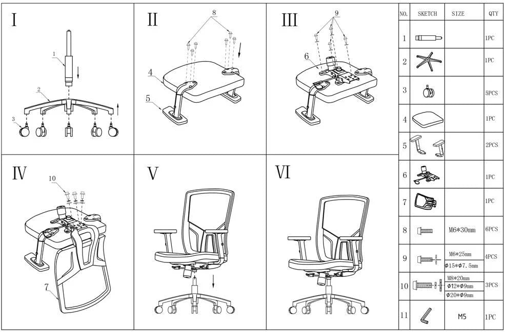 Ergonomic Mesh Office Chair with Lumbar Support G1089