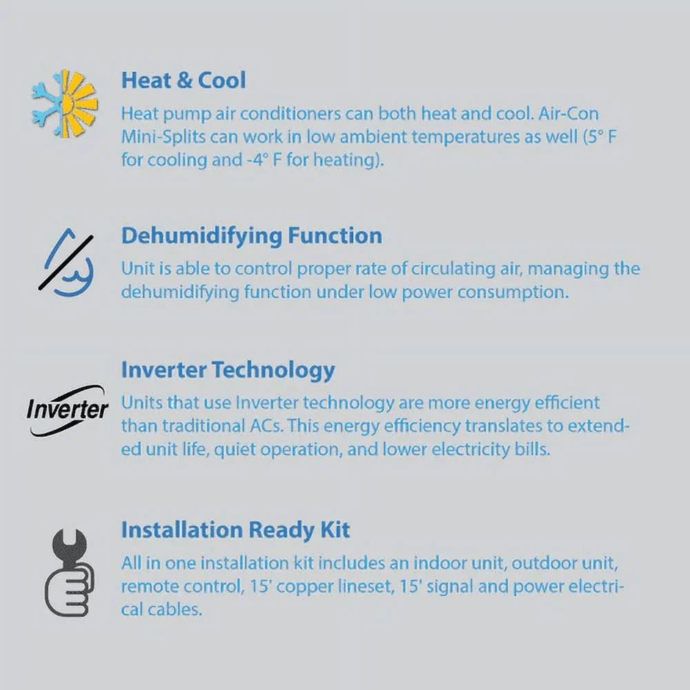 9000 BTU 16 SEER Mini Split Air Conditioner S3624