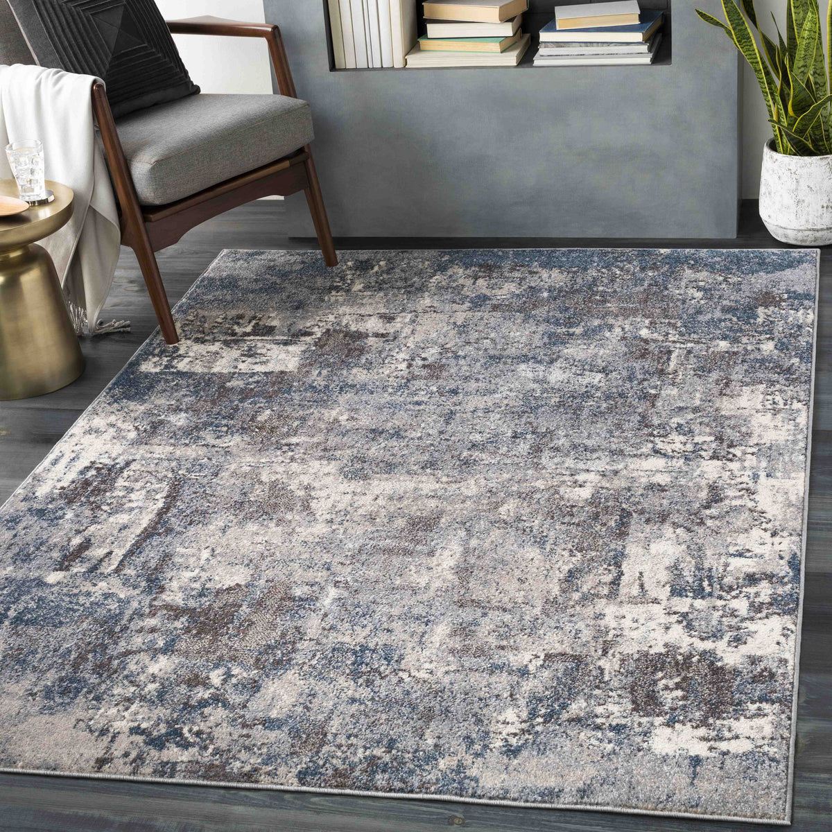 7x7 Teal Square Area Rug O262803