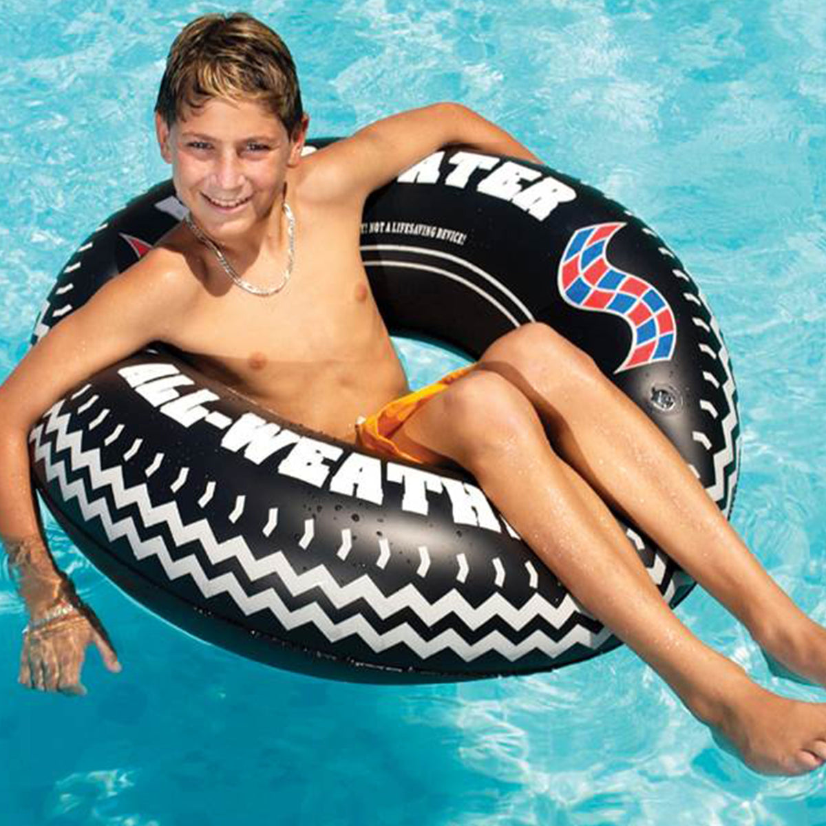 36in Inflatable Floating Tire Tube with Electric Pump K72152