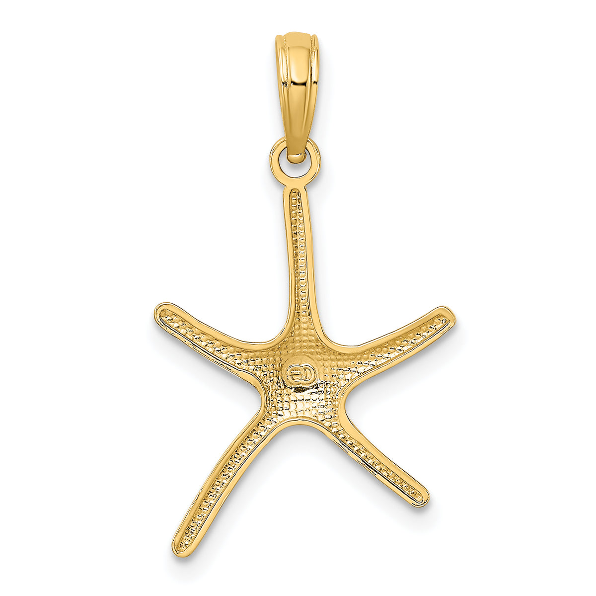 10K Yellow Gold Starfish Pendant Charm with 14K Yellow Gold Rope Chain Necklace 16'' M8639