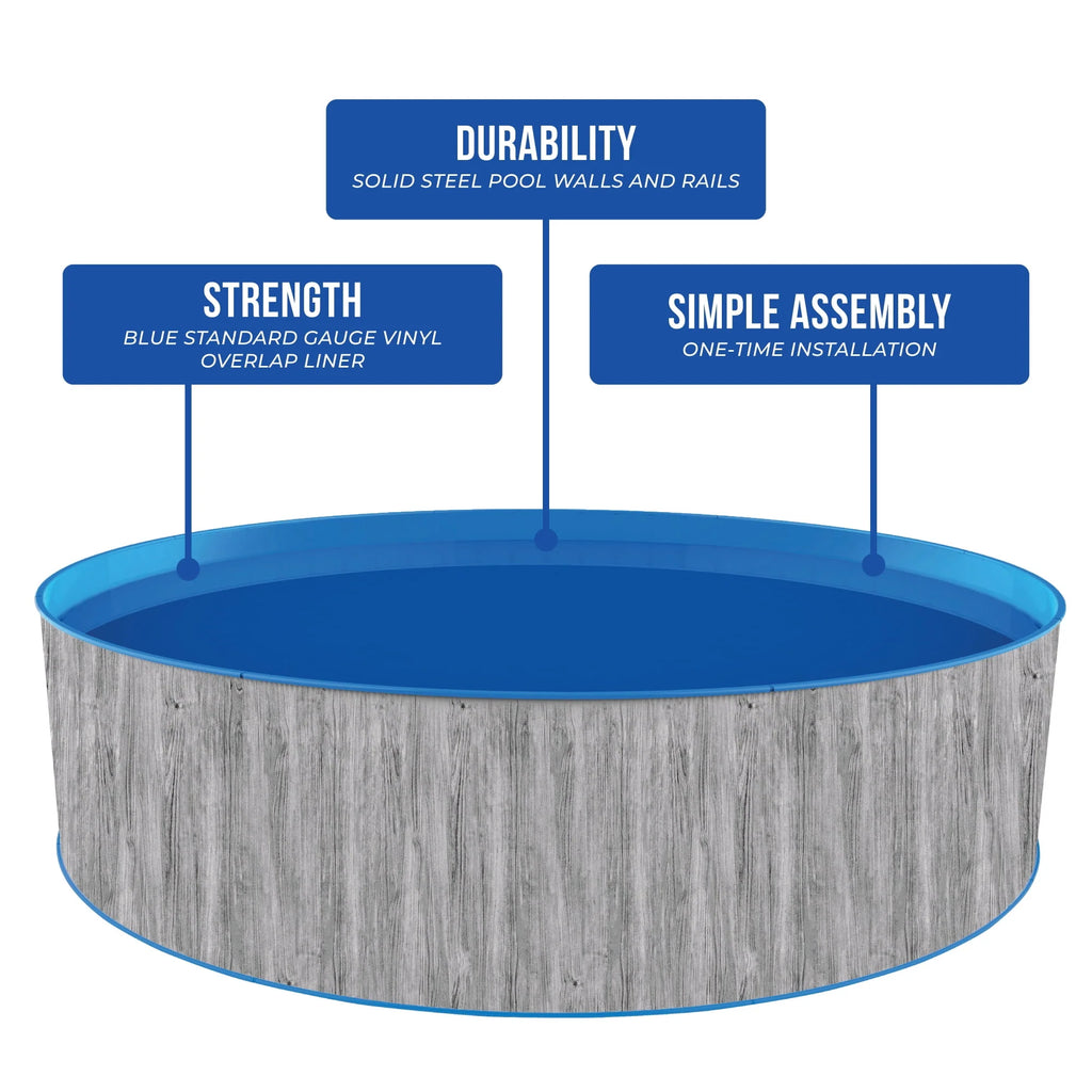 12-ft Round 36-in Deep Steel Wall Above Ground Swimming Pool I7679