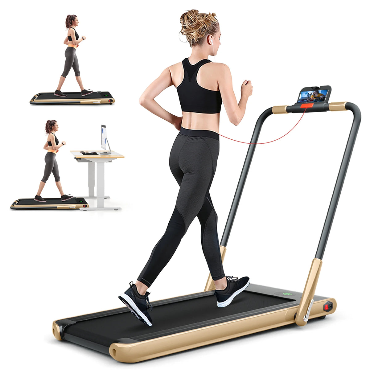 2.25HP 2-in-1 Folding Under Desk Treadmill C34318