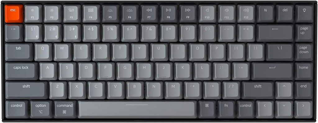 Keychron K2 75% Layout Bluetooth Mechanical Keyboard with Gateron G Pro Blue Switch/White LED Backlit/USB C/Anti Ghosting/N-Key Rollover/Compact 84 Key Wireless Keyboard for Mac Windows-Version 2 Y15416