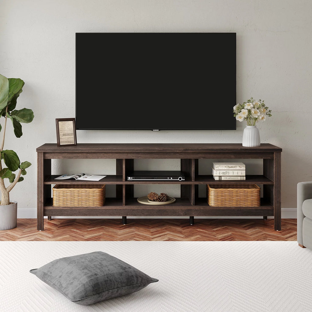 70 Inch Espresso Farmhouse TV Stand D615