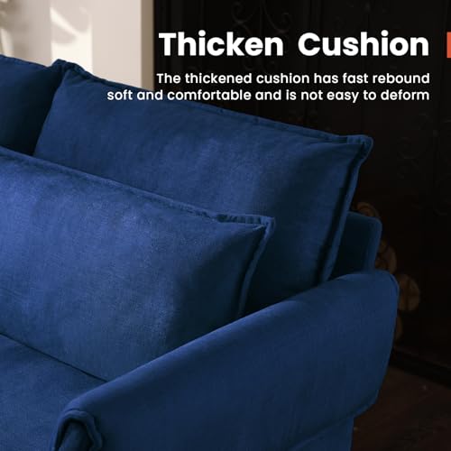 Blue Upholstered Deep Seat Sofa with Washable Cover D431474