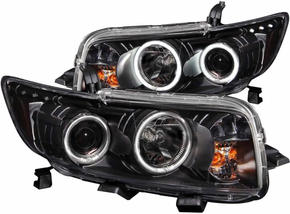 Projector Headlights with Halo Black K89665