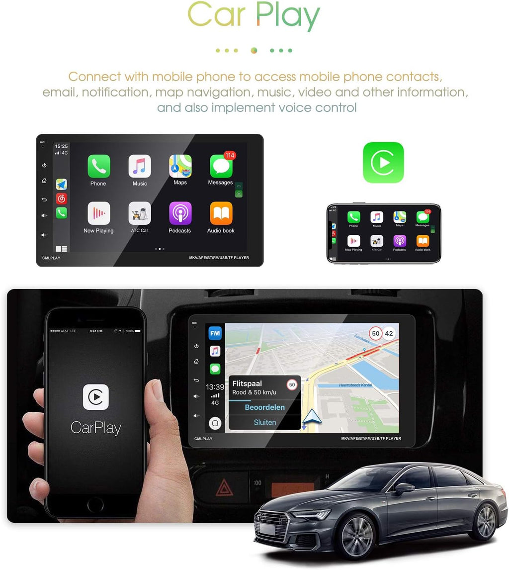 Single Din Car Stereo with 9 Inch Touch Screen and Backup Camera U10013