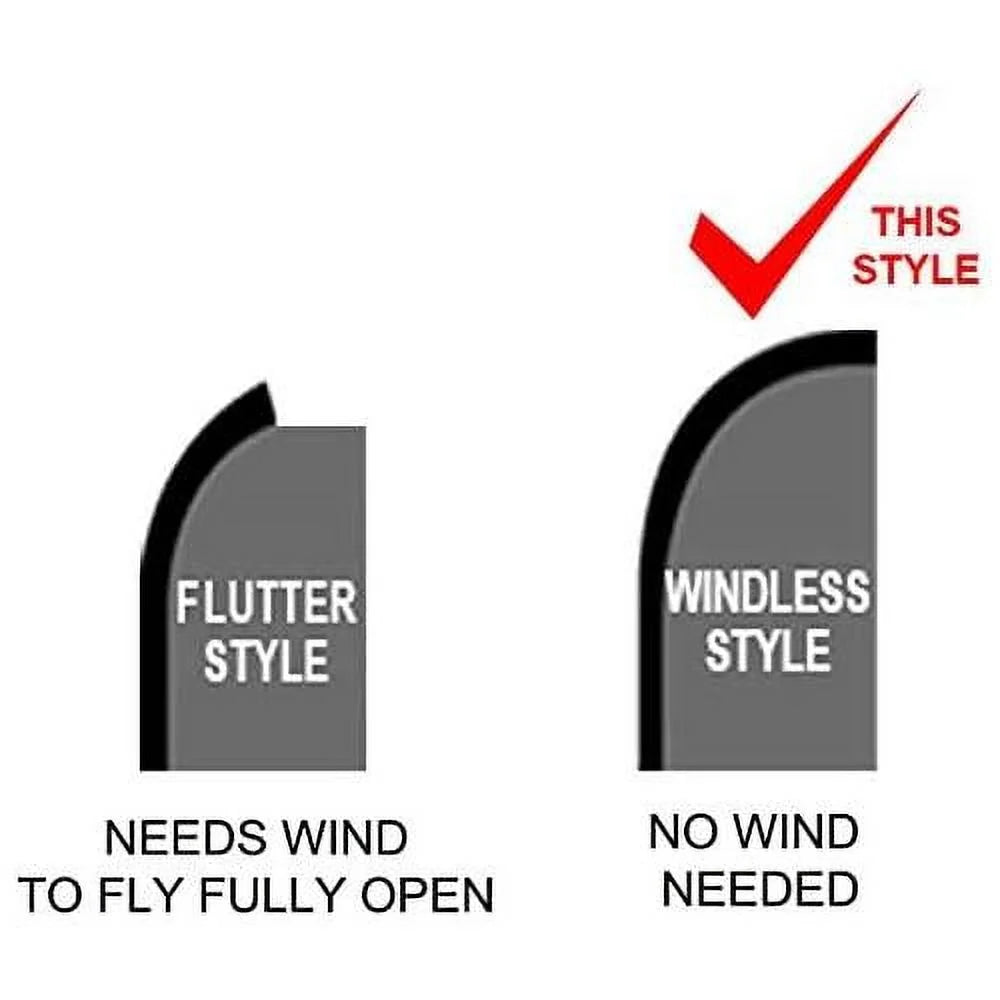 Windless Swooper Flag Feather Banner Sign 3X11.5 Ft Tall P80791