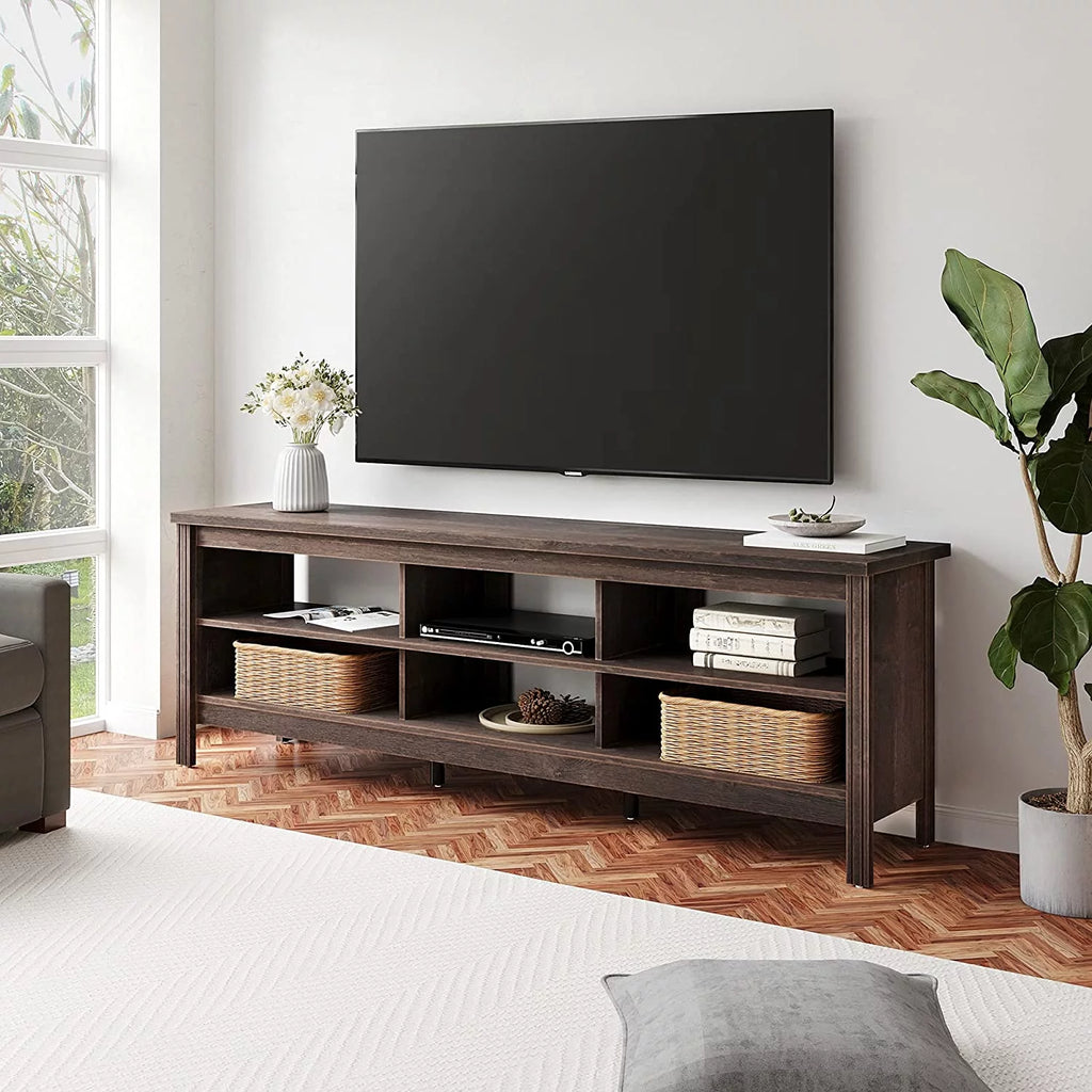 70 Inch Espresso Farmhouse TV Stand D615
