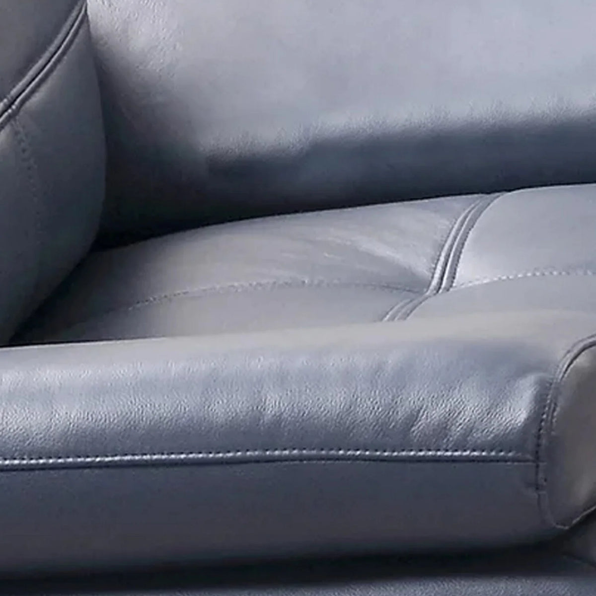 Navy Blue Channel Tufted Leather Sofa Chair L605