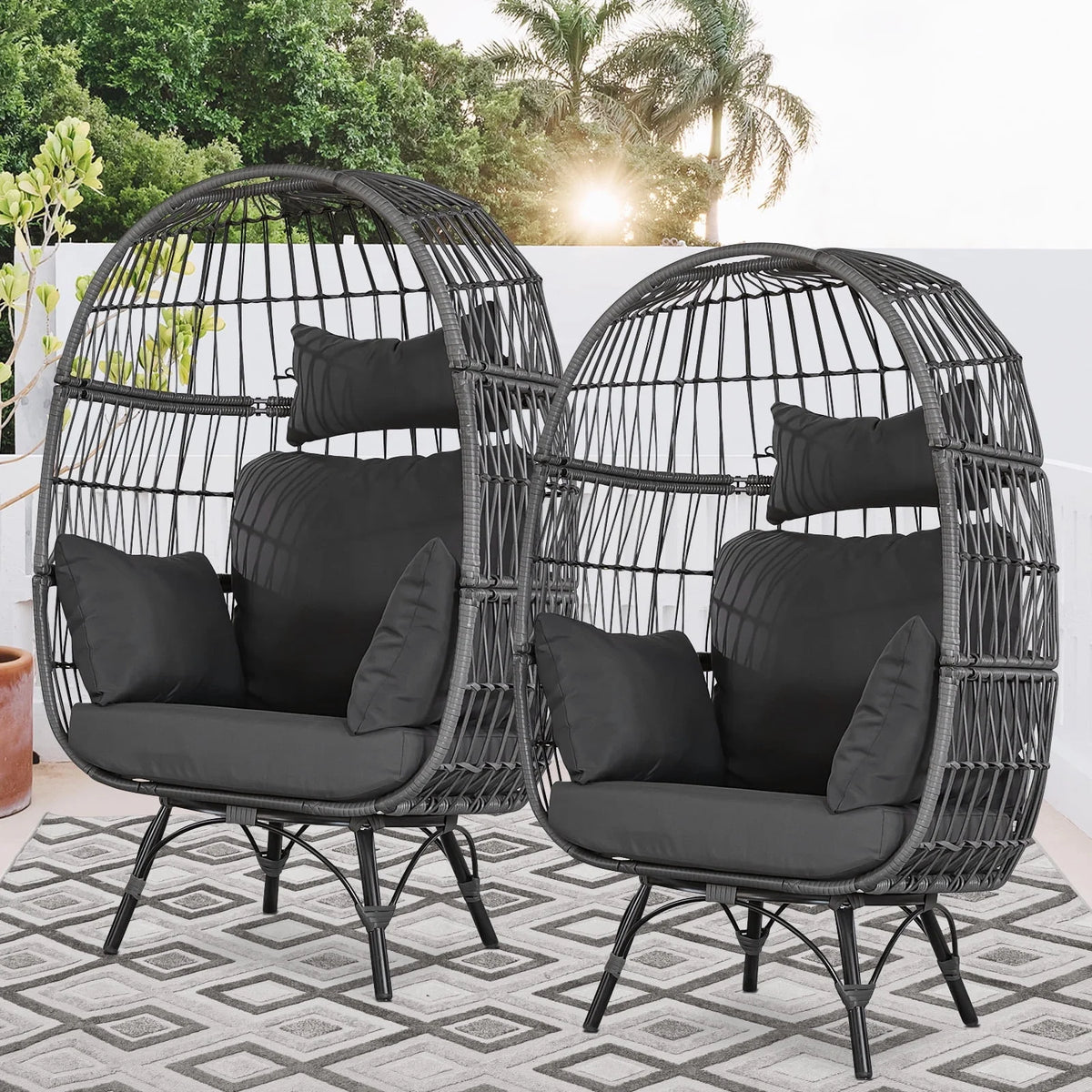 Beige Wicker Outdoor Sectional Sofa U936370