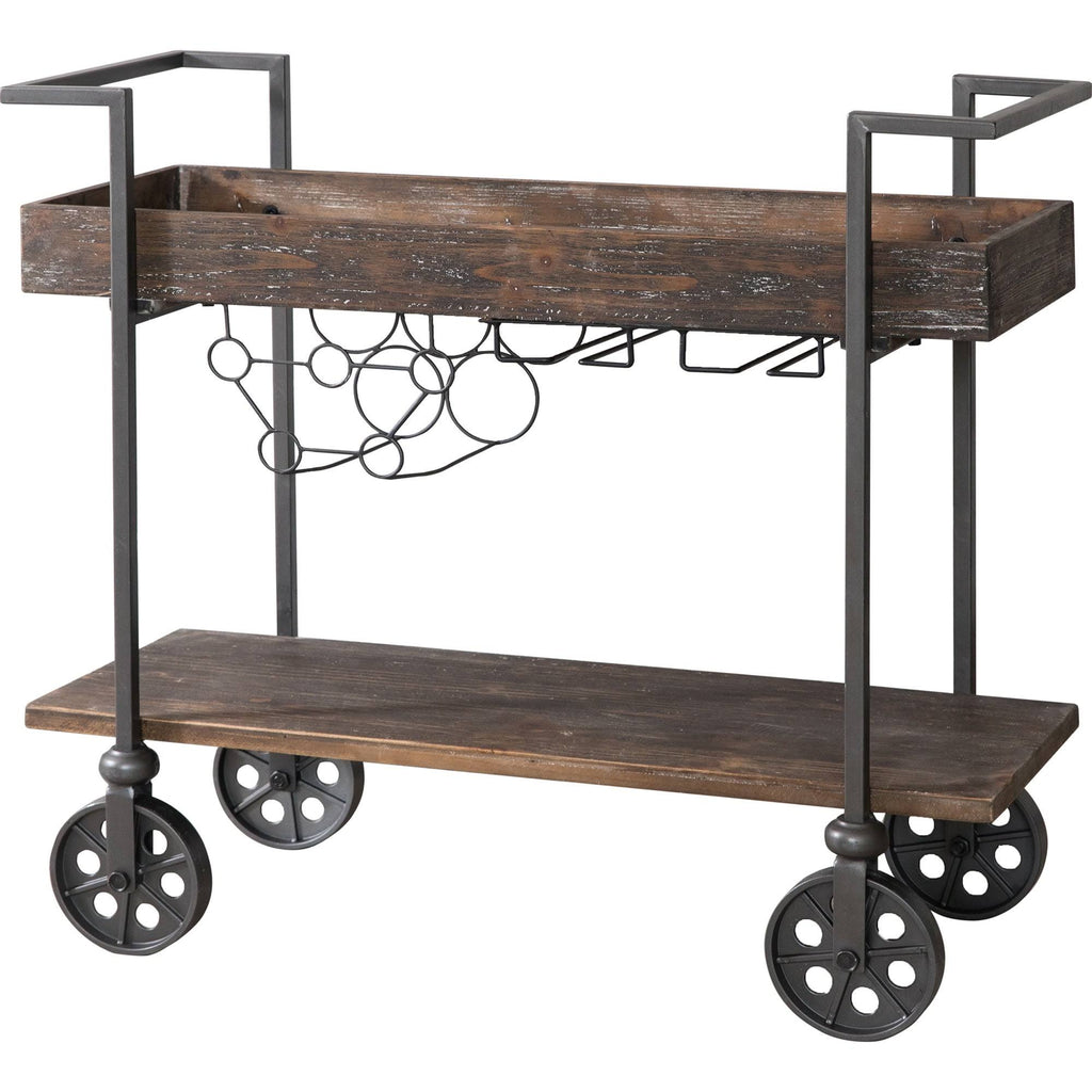Black Wheeled Bar Cart V24609