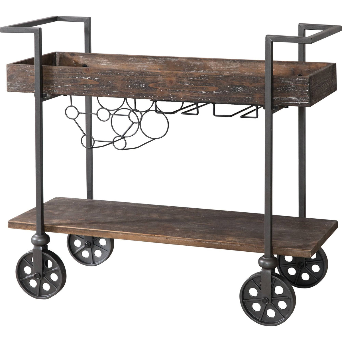 Black Wheeled Bar Cart V24609