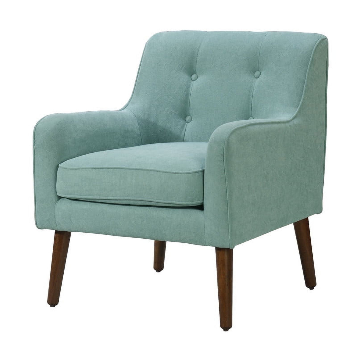 Aquamarine Teal Woven Fabric Tufted Armchair D282