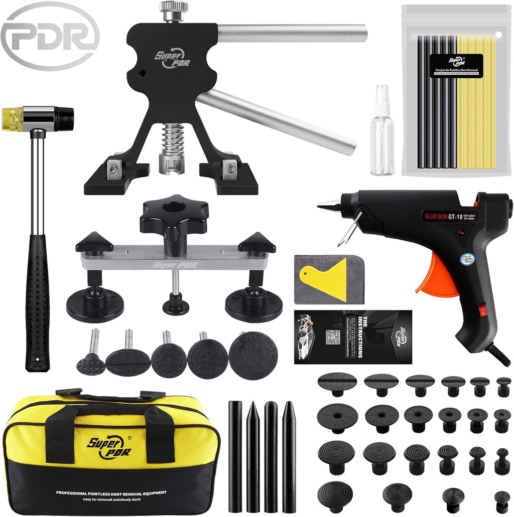 Paintless Dent Repair Kit with Bridge Dent Puller and Black Dent Lifter T93720