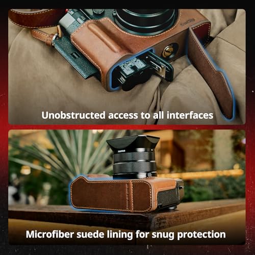 Black Leather Camera Case Kit with Shoulder Strap M4613