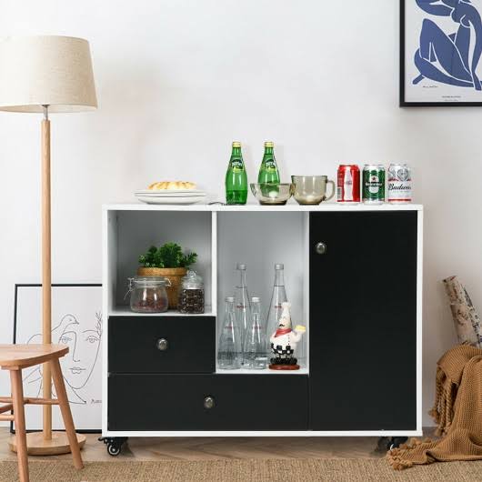 Black 2 Drawer Mobile Filing Cabinet P535865