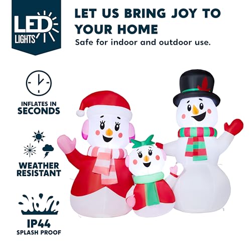 4 FT Christmas Inflatables Snowman Family with Build-in LEDs W499794