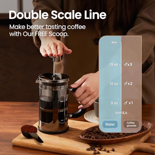 1 Liter French Press Coffee Maker Borosilicate Glass Stainless Steel L891
