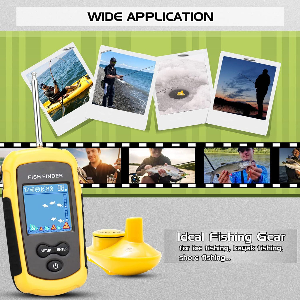 Castable Wireless Portable Fish Finder Sonar Detector Pack of 2 T58340