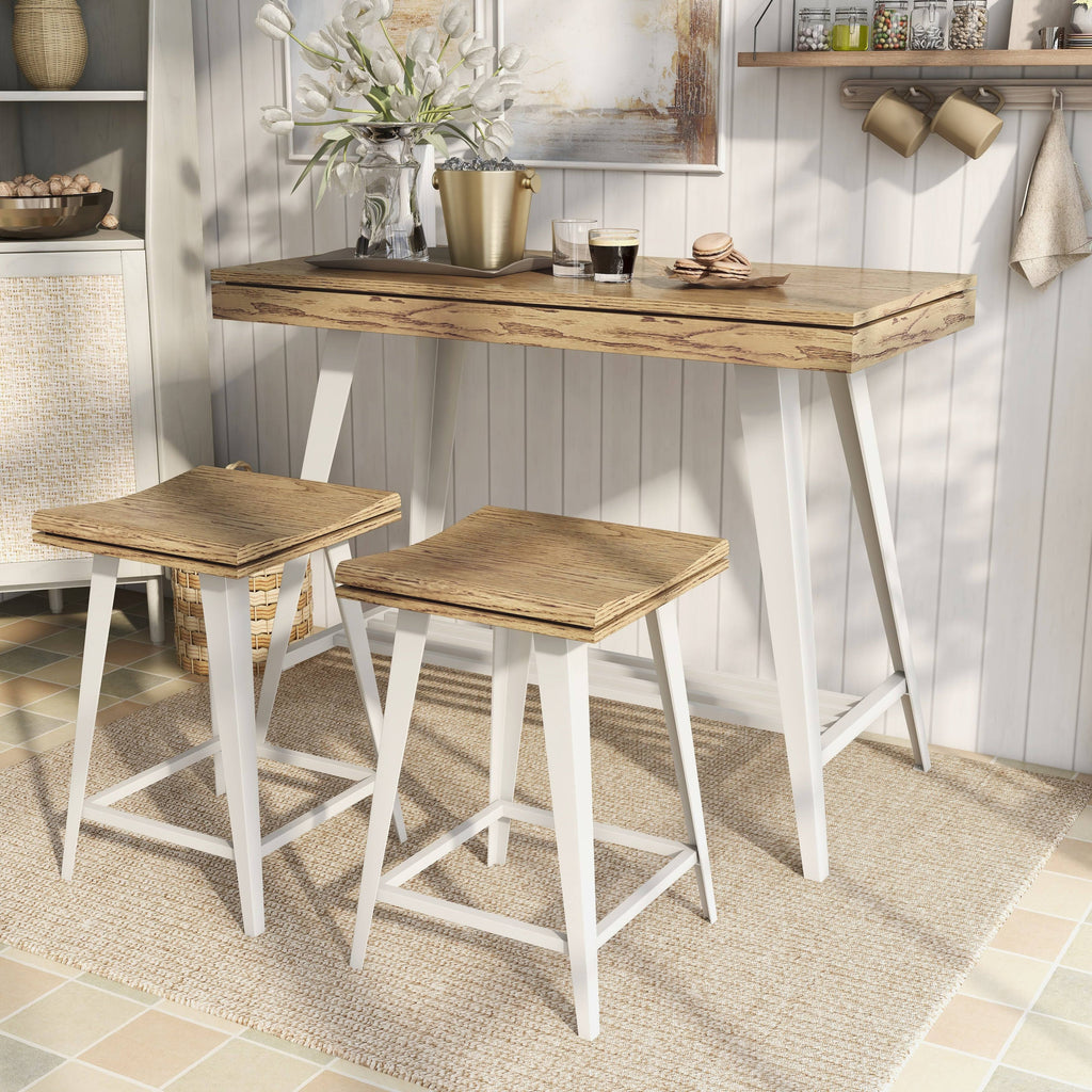 3-Piece Counter Height Table Set Dark Oak F280260
