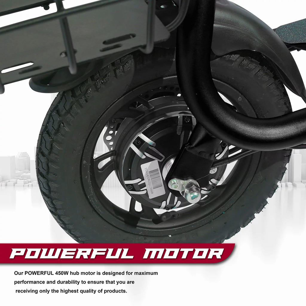 Foldable Electric Scooter with Seat and Carry Basket N63496