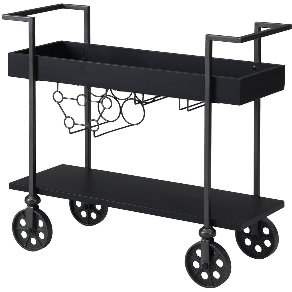 Black Wheeled Bar Cart V24609
