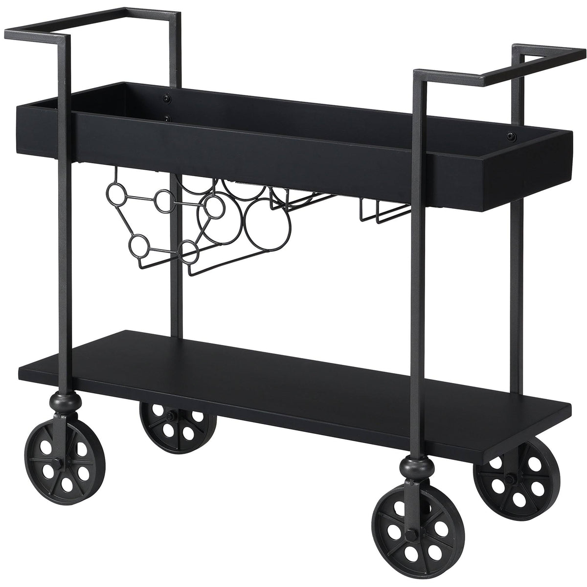 Black Wheeled Bar Cart V24609