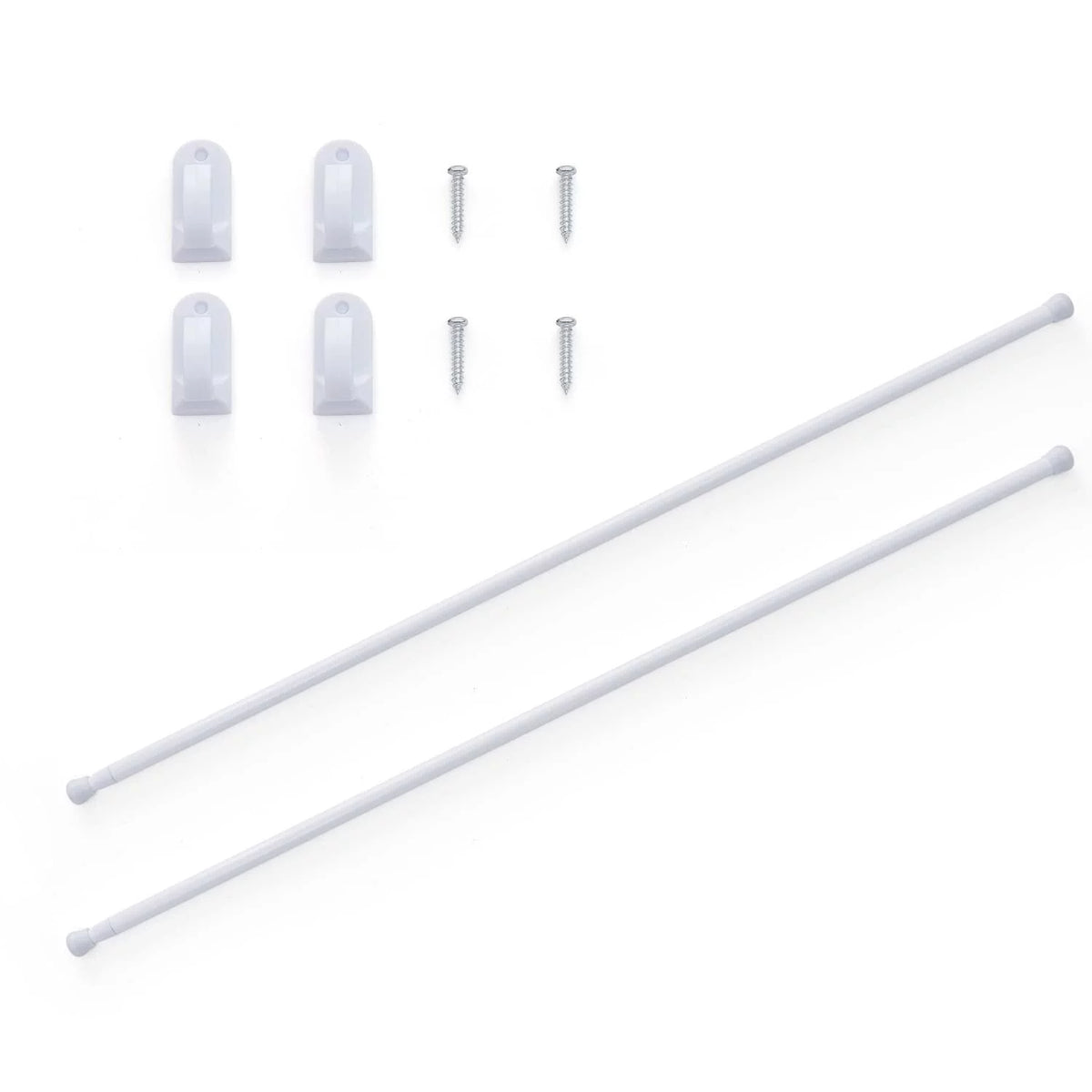 White 26" - 48" Adjustable Door Curtain Rods N525641