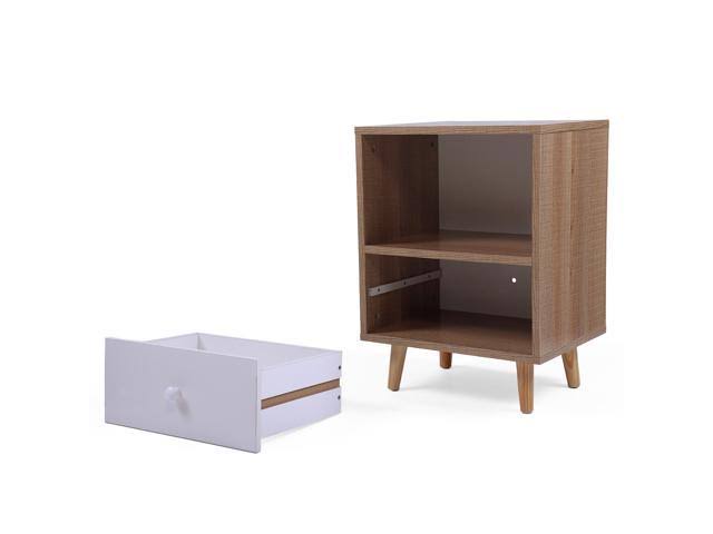 Set of 2 White Night Stand with Drawer K446051
