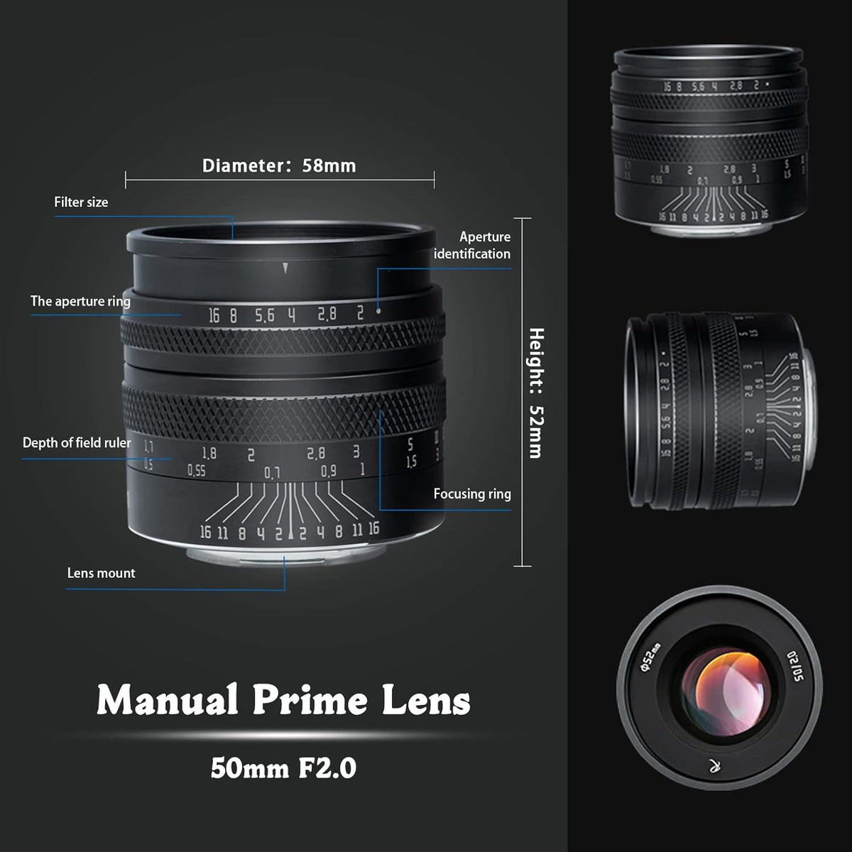 50mm F1.4 Full Frame Manual Tilt Lens for L-Mount Mirrorless Camera P581692