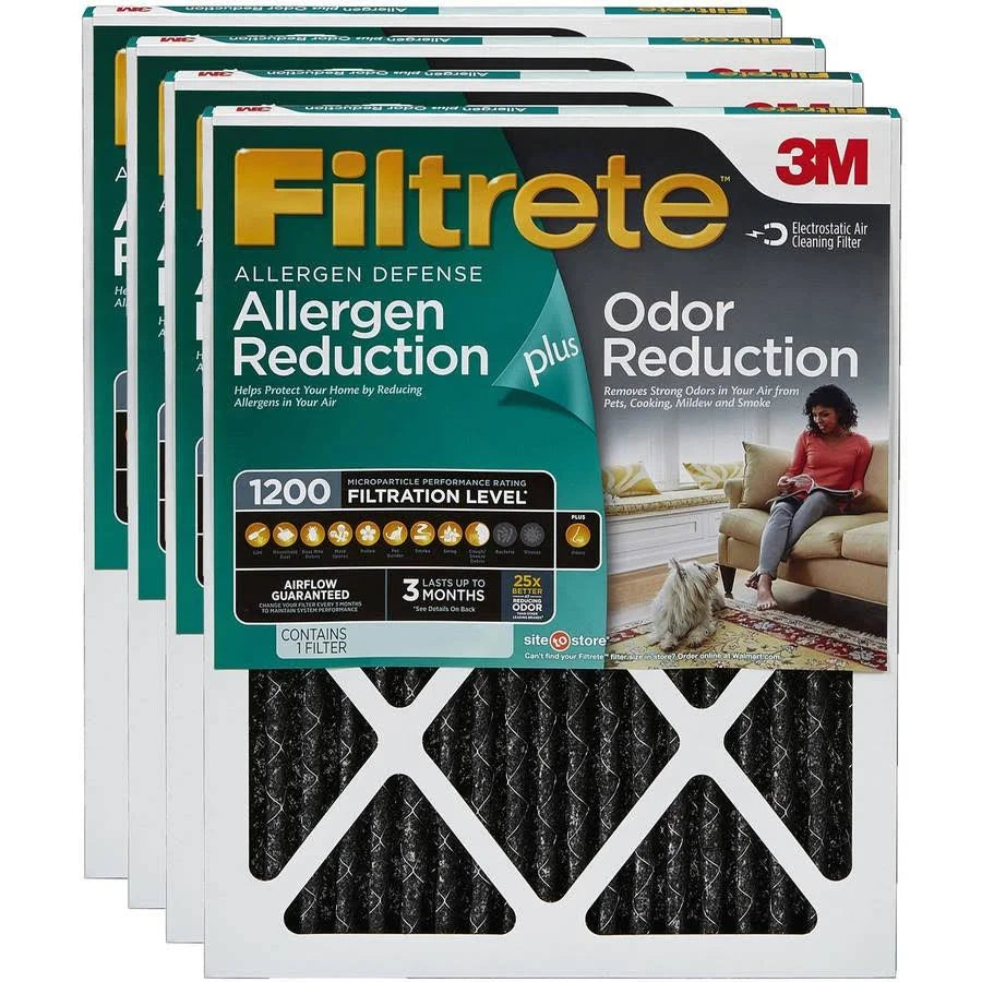 14x14x1 Odor Reduction HVAC Furnace Air Filter, Pack of 4 R24963