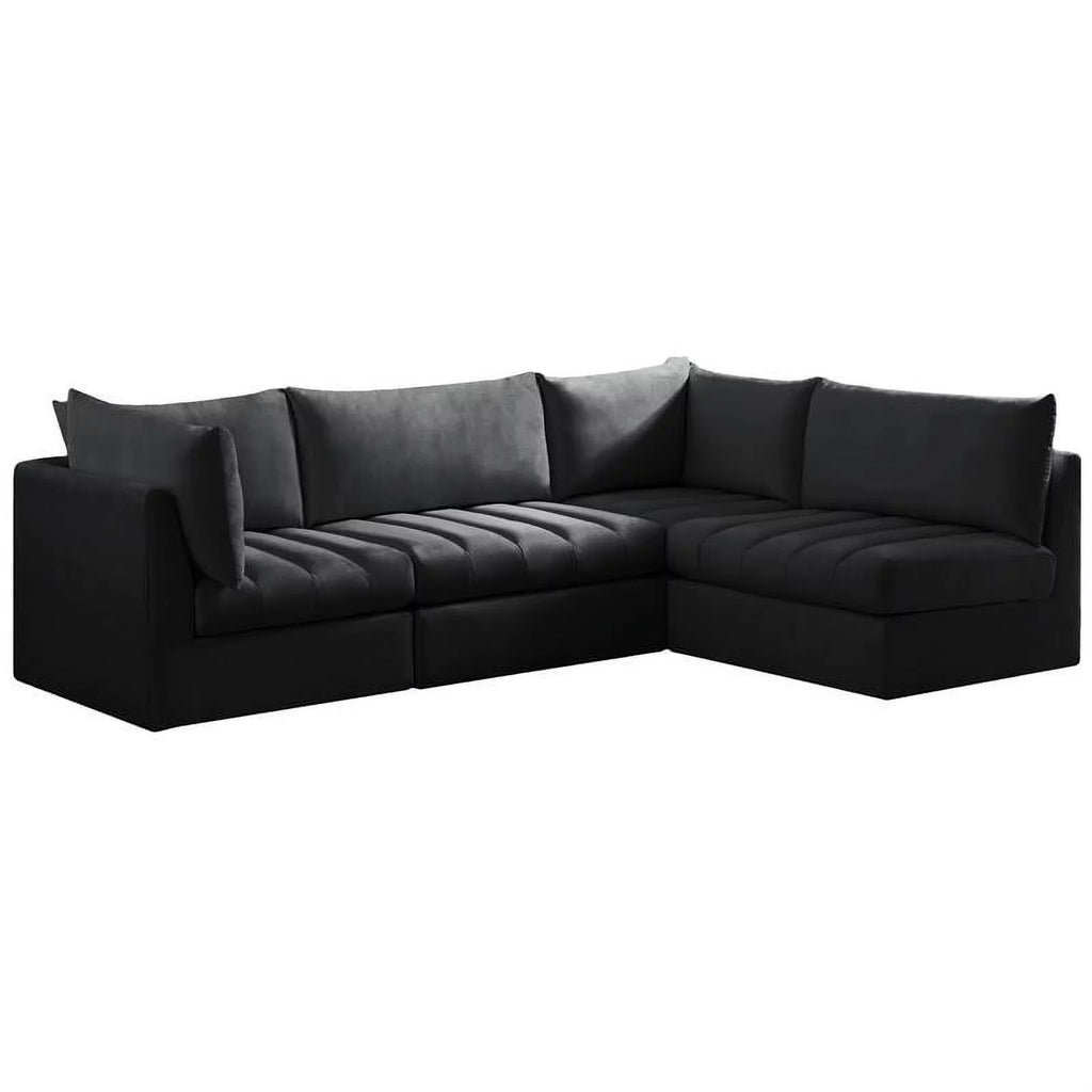 Black Velvet Modular Sectional T728461
