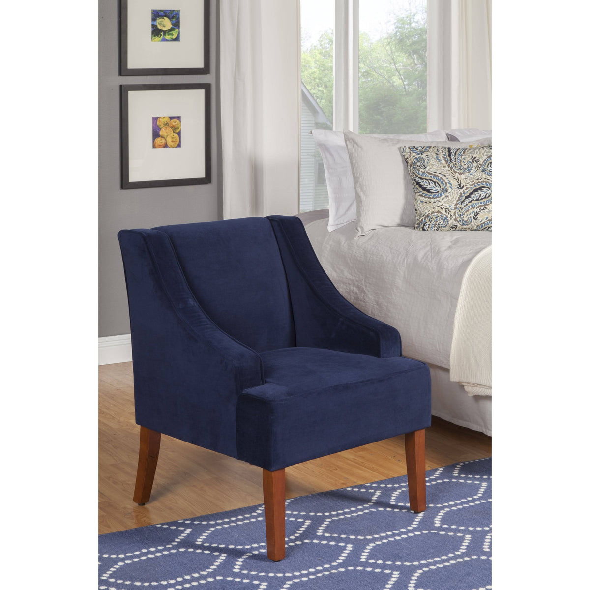 Navy Velvet Accent Chair A7265