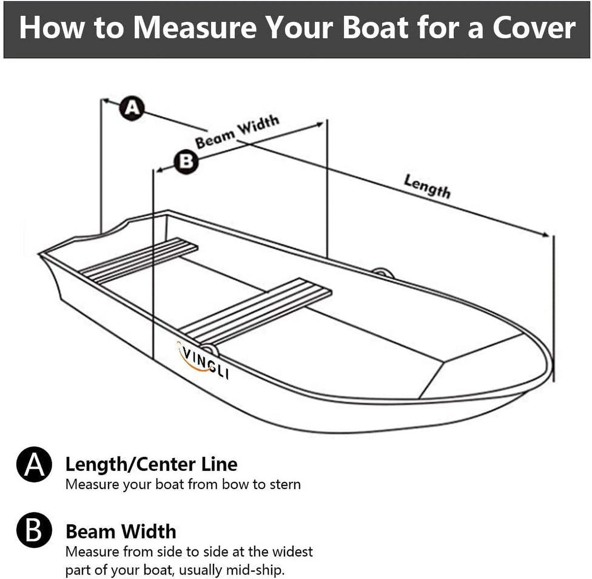Boat Cover Heavy Duty 600D Polyester Waterproof UV Resistant Marine Grade B28062