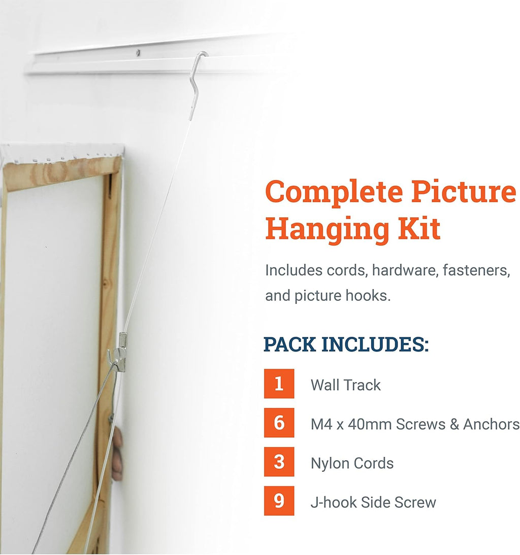 79 Inch Track Kit with Nylon Cords and Picture Hooks Y187
