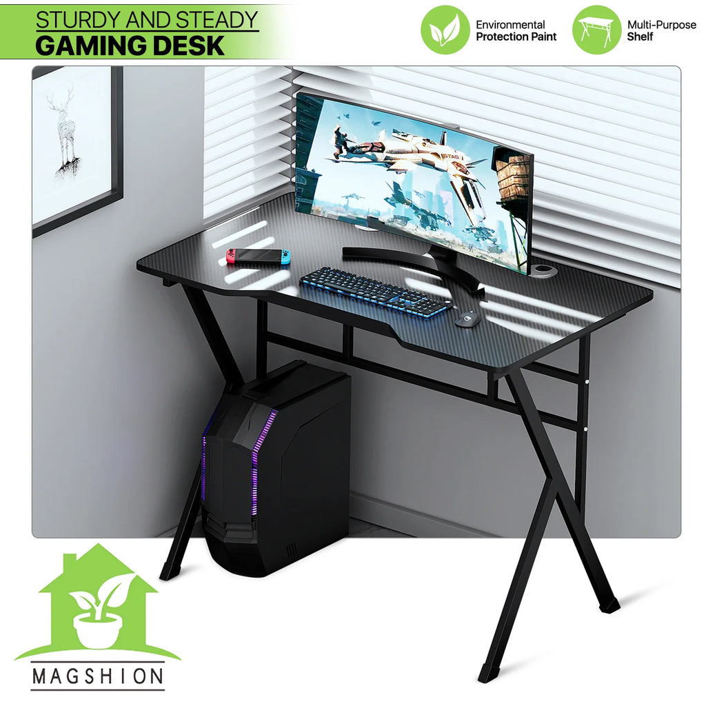 Black Portable Computer Desk with Host Rack D153935