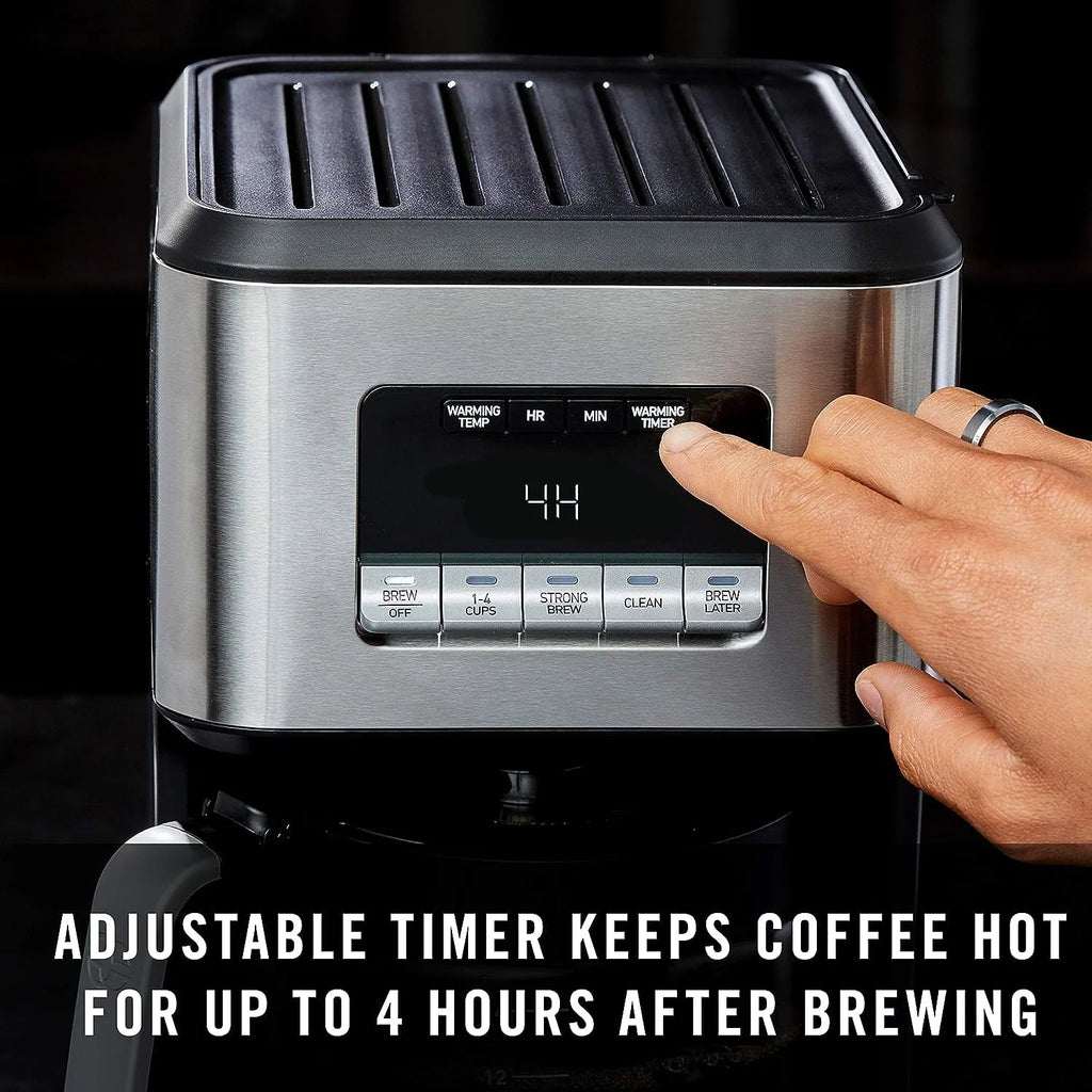 Programmable Coffee Maker with Glass Carafe, 14 Cups, Stainless Steel H6480
